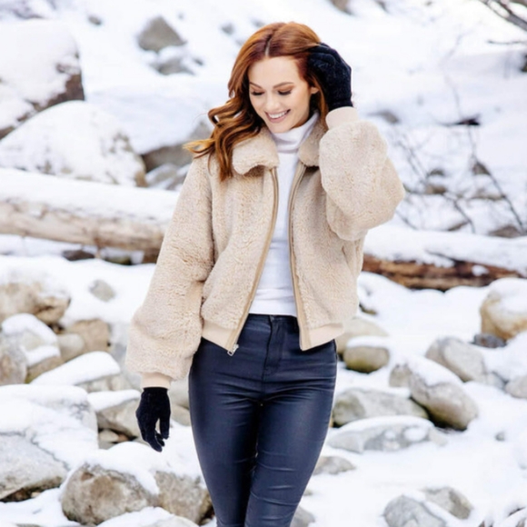 🧸 EUC Donna Salyers Fabulous Furs Slone Faux Sherpa Lined Zip Front Teddy Coat - Picture 5 of 16